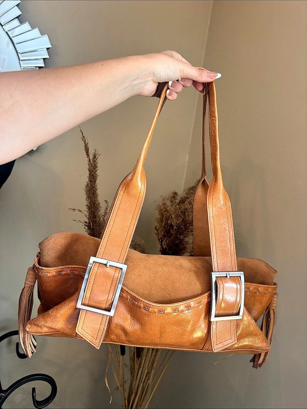 Kenneth Cole Brown Tote Bag Vintage - Picture 3 of 9